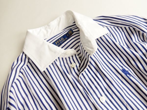 ポロ ラルフ ローレン Polo Ralph Lauren コットン100 ウエストリボンマーク切替えロング丈フレアクレリックシャツワンピース ワンピース ロング 売買されたオークション情報 Yahooの商品情報をアーカイブ公開 オークファン Aucfan Com