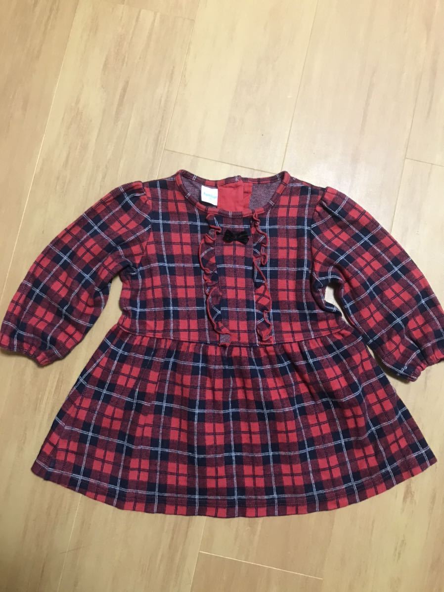 ファミリア ワンピース チェック 赤 リボン 80 75 84cm 売買されたオークション情報 Yahooの商品情報をアーカイブ公開 オークファン Aucfan Com