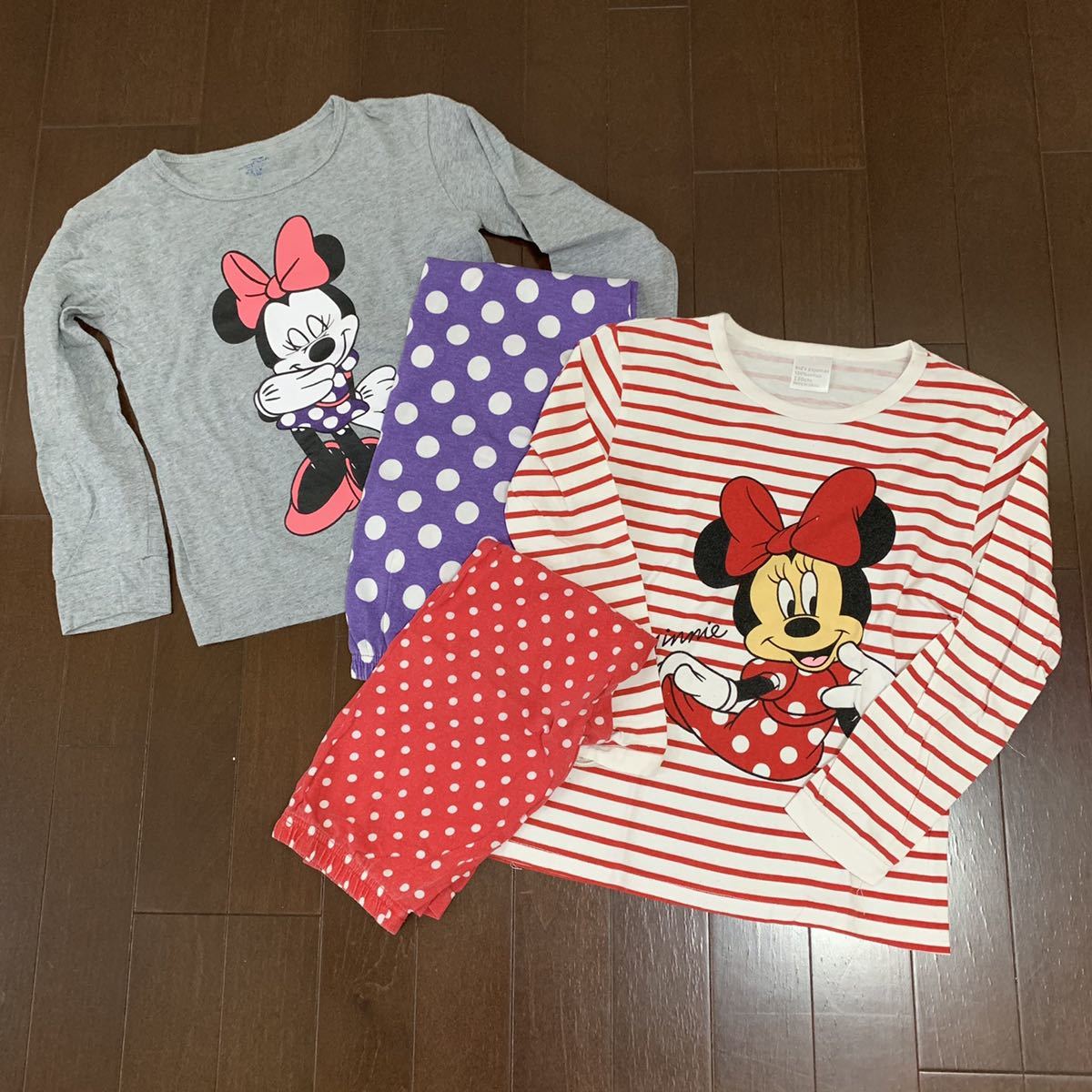 ミニー パジャマ 2点セット 綿100 130 小さめ 1 115 124cm 売買されたオークション情報 Yahooの商品情報をアーカイブ公開 オークファン Aucfan Com