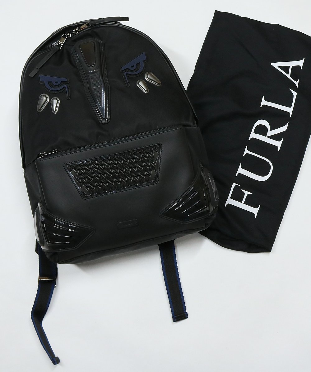 55 Off リッチな男の遊び心リュック Furla フルラ 伊 モンスターのレザーナイロンプラ製 バックパック 黒 メンズライン リュックサック デイパック 売買されたオークション情報 Yahooの商品情報をアーカイブ公開 オークファン Aucfan Com