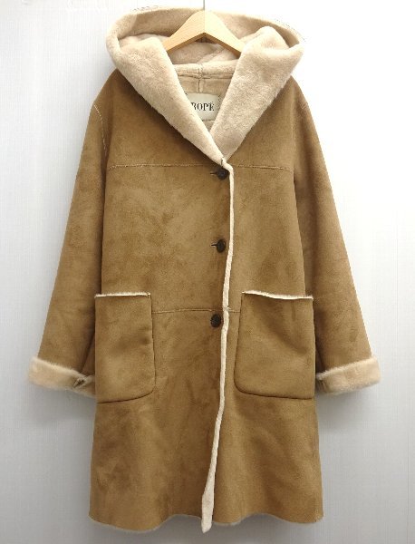 レディース Rope ロペ フェイク ムートンコート 38 ベージュ フード コート 売買されたオークション情報 Yahooの商品情報をアーカイブ公開 オークファン Aucfan Com