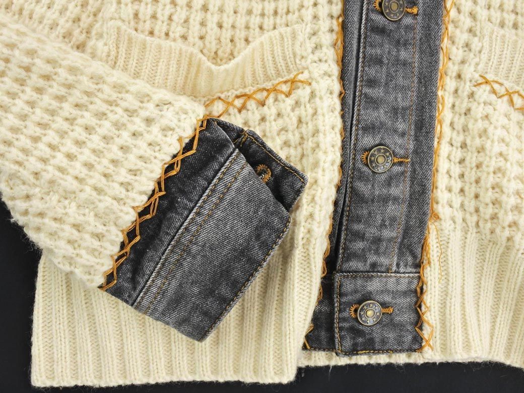 Free S Mart フリーズマート ウール混 デニム 切替 ニット ジャケット Sizem アイボリー Ajb6 ジャケット 上着 売買されたオークション情報 Yahooの商品情報をアーカイブ公開 オークファン Aucfan Com