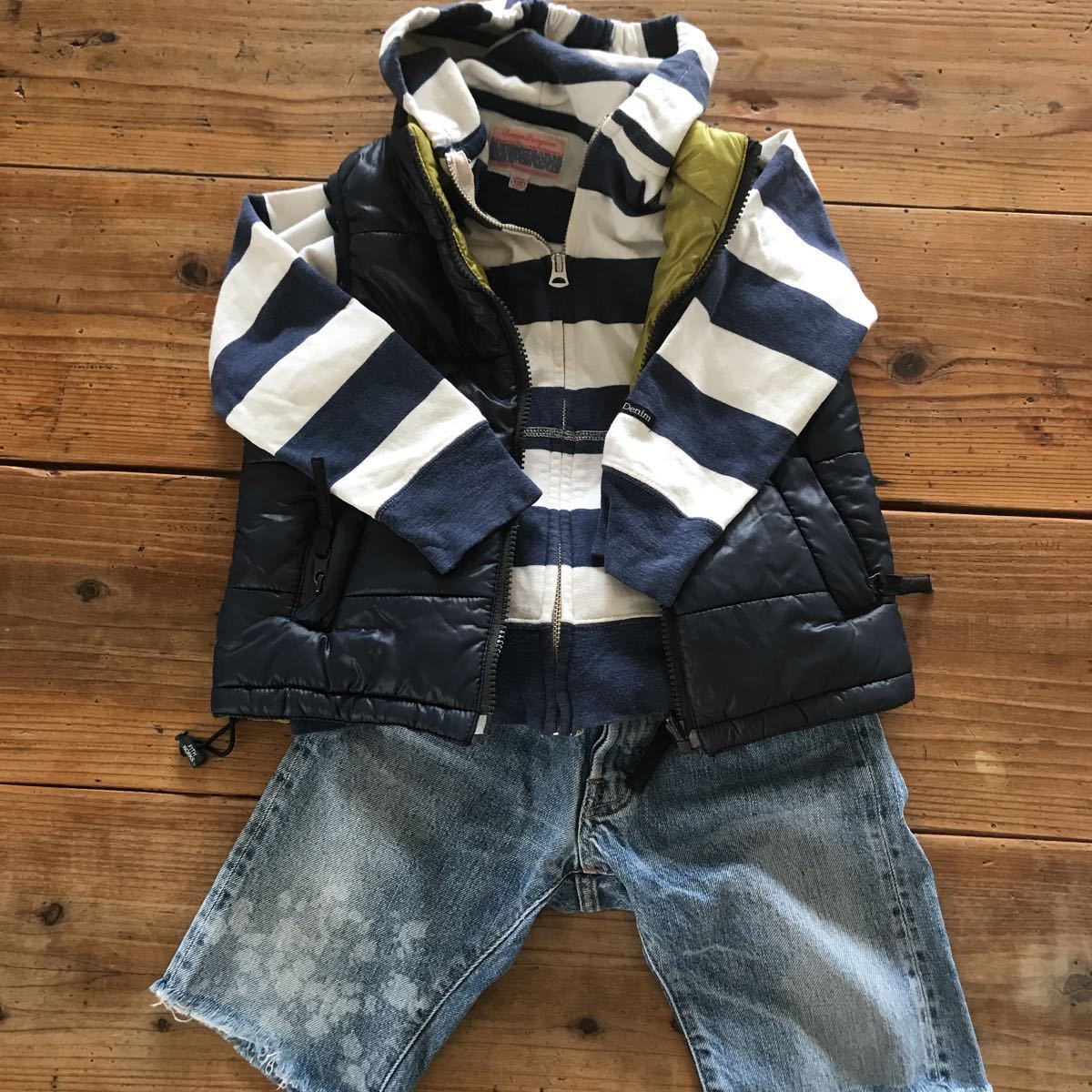 Fithリバーシブルアウター デニムダンガリーボーダーパーカー Ddジーンズ半ズボン 110 1cm セットまとめ売り トップス 売買されたオークション情報 Yahooの商品情報をアーカイブ公開 オークファン Aucfan Com