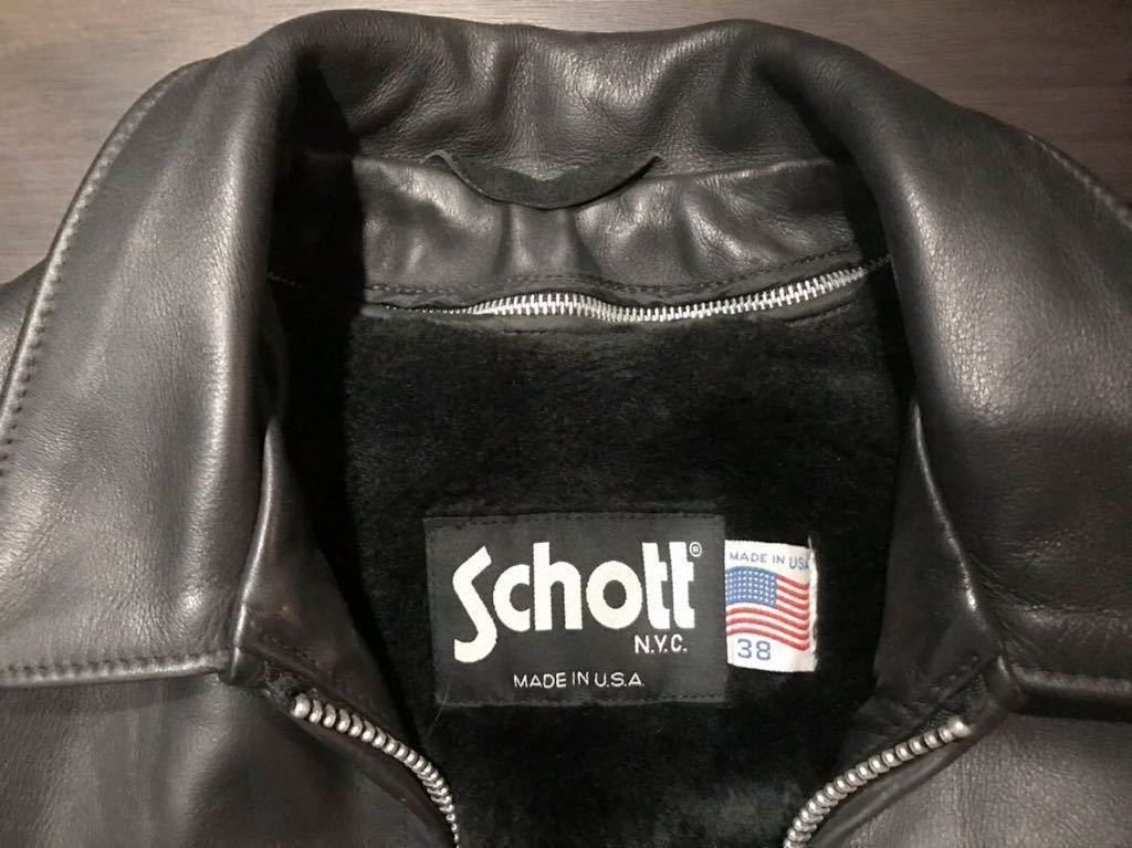 Schott ショット 襟付き シングルライダース サイズ38 ライナー取り外し可 ライダースジャケット 売買されたオークション情報 Yahooの商品情報をアーカイブ公開 オークファン Aucfan Com