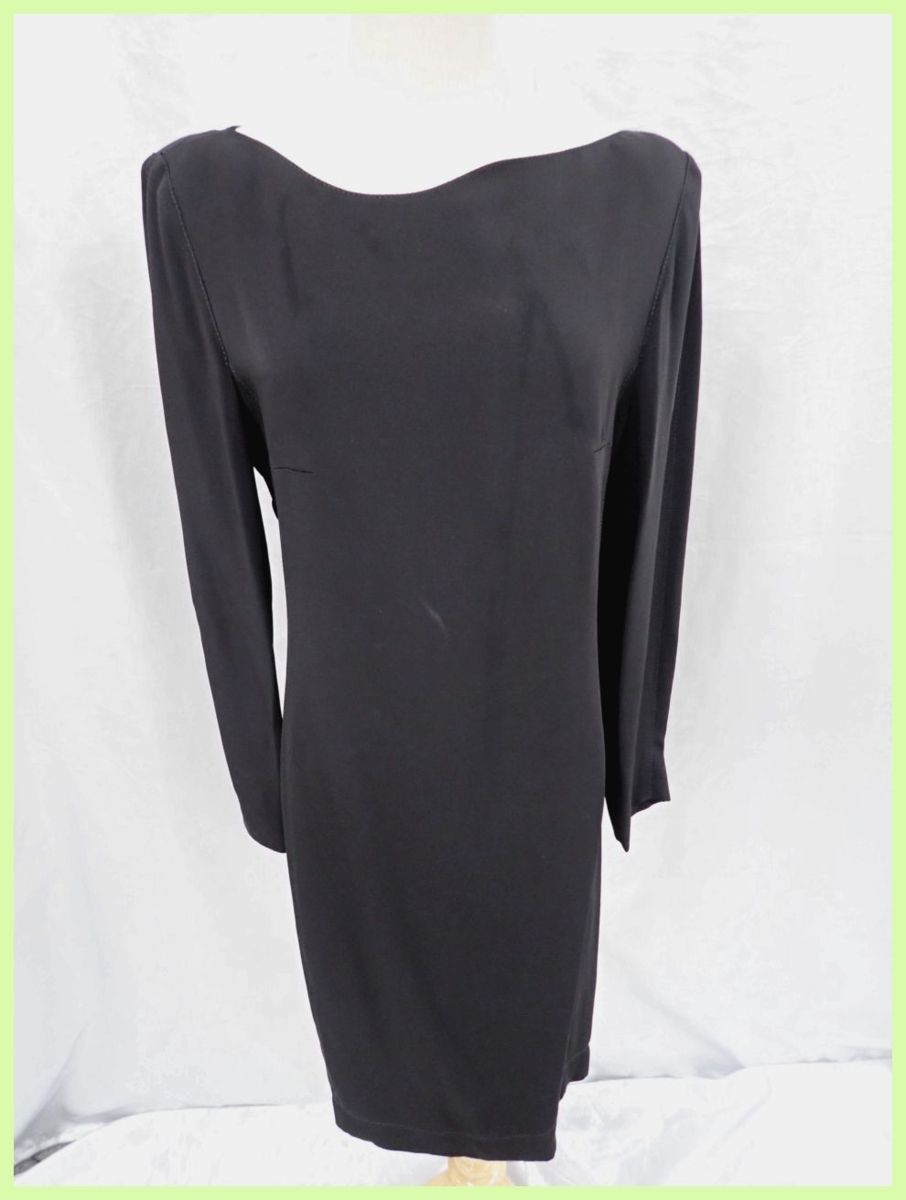 Genny ジェニー ボートネック 長袖ワンピース 8 M相当 膝丈 ブラック 無地 フォーマル イタリア製 ハンガー付き ジェニィ 売買されたオークション情報 Yahooの商品情報をアーカイブ公開 オークファン Aucfan Com