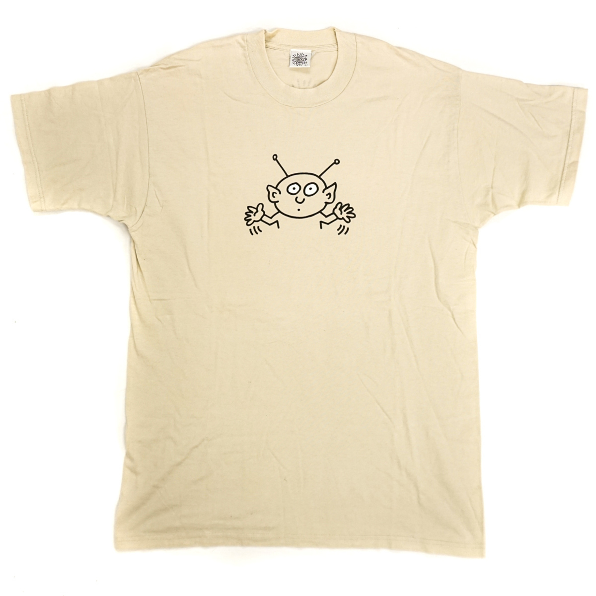 良品 1円 キースヘリング Keith Haring ポップショップ Pop Shop メンズ プリント Tシャツ 宇宙人 コットン100 ベージュ Lサイズ イラスト キャラクター 売買されたオークション情報 Yahooの商品情報をアーカイブ公開 オークファン Aucfan Com