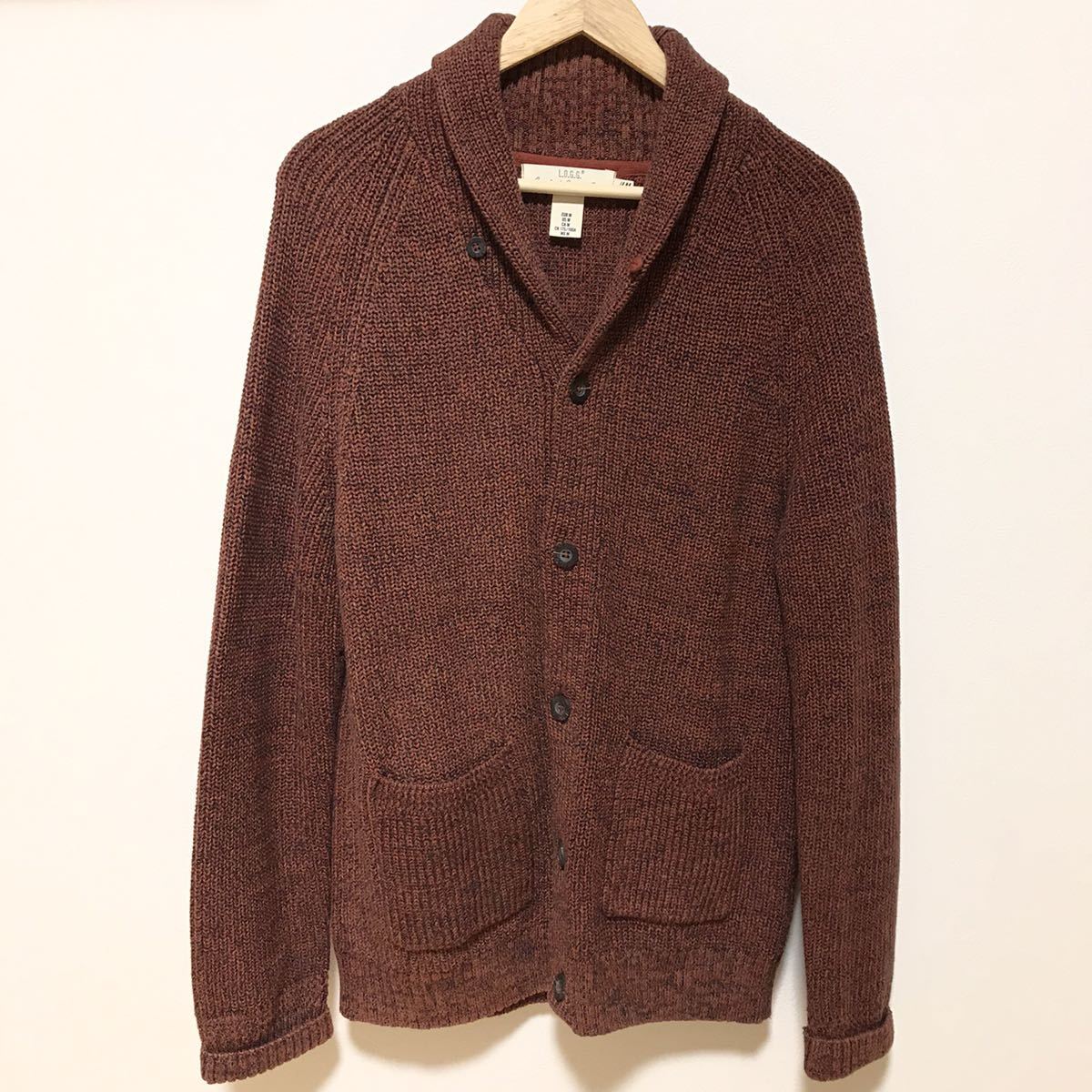 H M L O G G エイチアンドエム ロッグ ショールカラー カーディガン ニット コットン ラグラン Vネック 茶系 メンズ M 6727ee トップス 売買されたオークション情報 Yahooの商品情報をアーカイブ公開 オークファン Aucfan Com