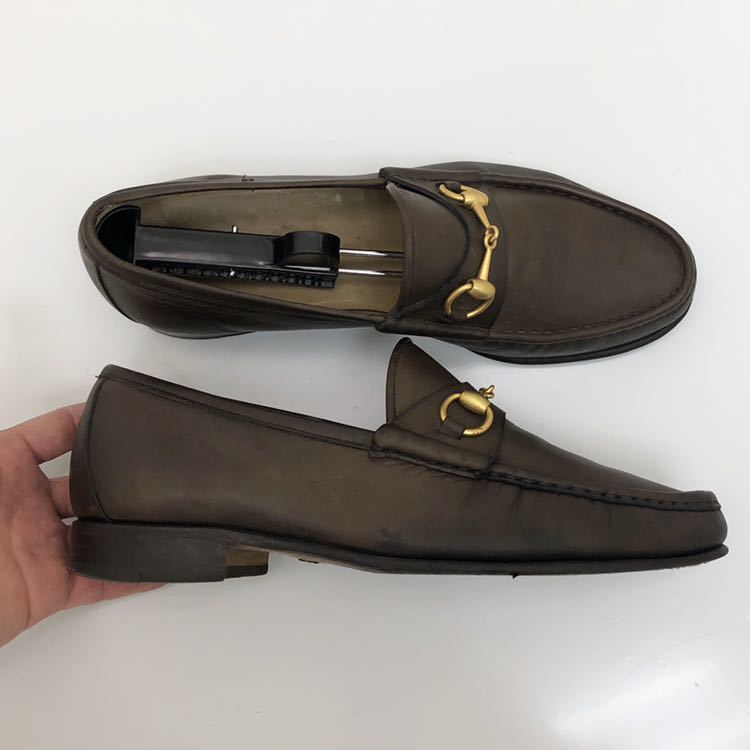 定価9万円 Gucci グッチ ビットローファー メンズ 43サイズ ダークブラウン 1円スタート 男性用 売買されたオークション情報 Yahooの商品情報をアーカイブ公開 オークファン Aucfan Com