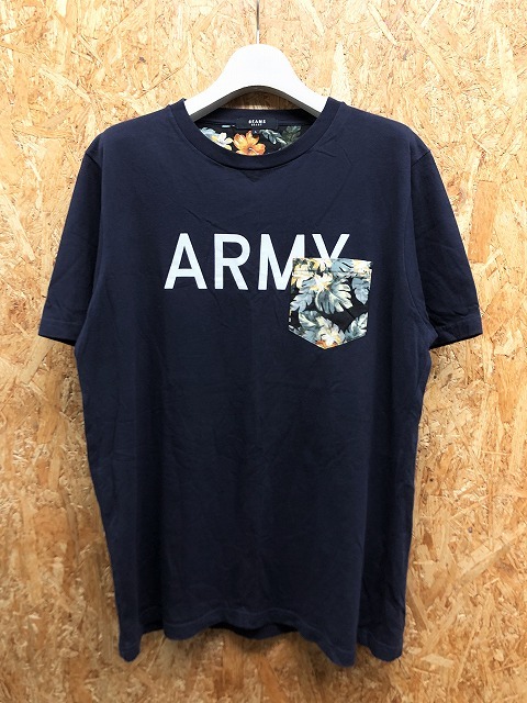 Beams Heart ビームスハート L メンズ Tシャツ アロハ柄ポケット 花柄 Army カットソー 丸首 クルーネック 半袖 綿100 ネイビー 紺 Lサイズ以上 売買されたオークション情報 Yahooの商品情報をアーカイブ公開 オークファン Aucfan Com