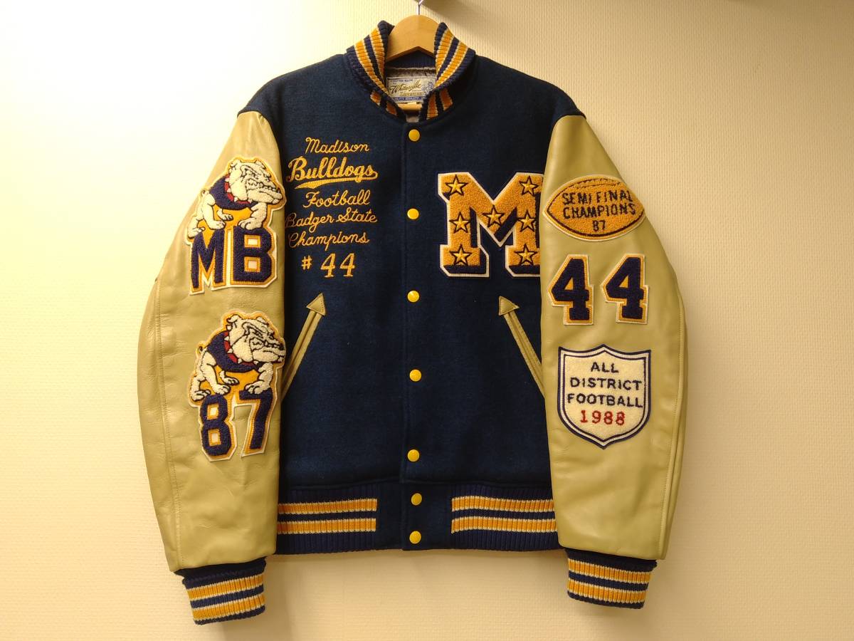 Whitesville ホワイツビル スタジャン 本革 レザーアーム ウール ネイビー メンズ 中綿入り スタジアムジャンパー Mサイズ 売買されたオークション情報 Yahooの商品情報をアーカイブ公開 オークファン Aucfan Com