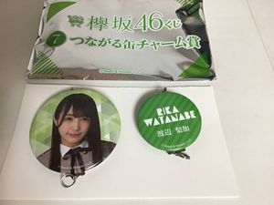 渡辺梨加 缶チャーム2点セット欅坂46 くじっちゃお つながる缶チャーム賞缶バッジ 
