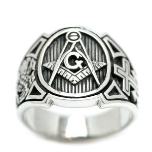 希望者のみラッピング無料 フリーメイソンリング ダブルヘッドイーグル 本ダイヤモンド 純銀 23号 Masonic Freemason 双頭鷲 秘密結社 シルバー925製 23号 Hlt No