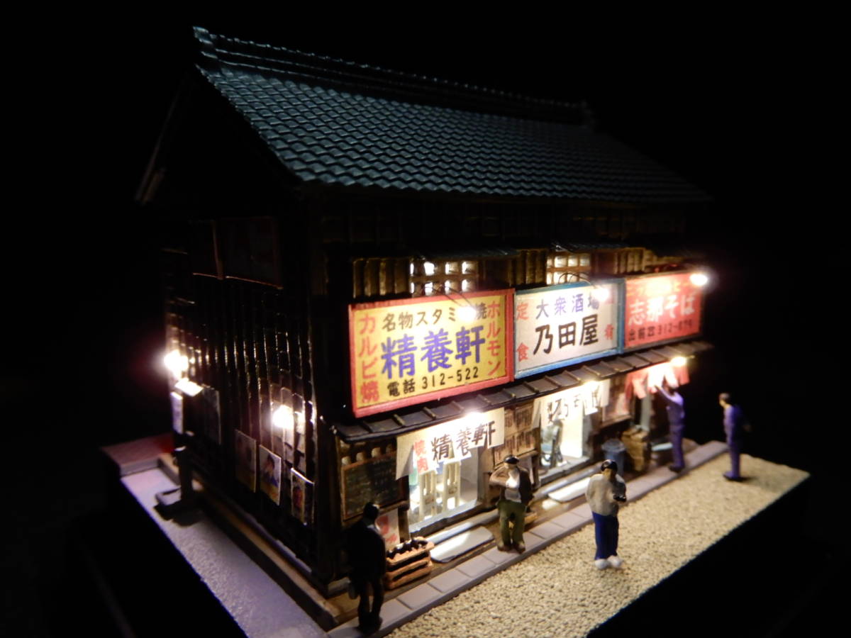 1/150　miniジオラマ『昭和の情景』　在宅妄想「遊んでから飲むか飲んでから遊ぶか？」　★LED電飾/ケース付_3
