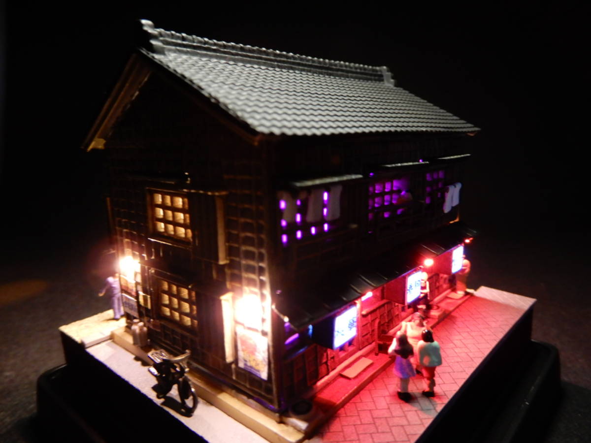 1/150　miniジオラマ『昭和の情景』　在宅妄想「遊んでから飲むか飲んでから遊ぶか？」　★LED電飾/ケース付_4