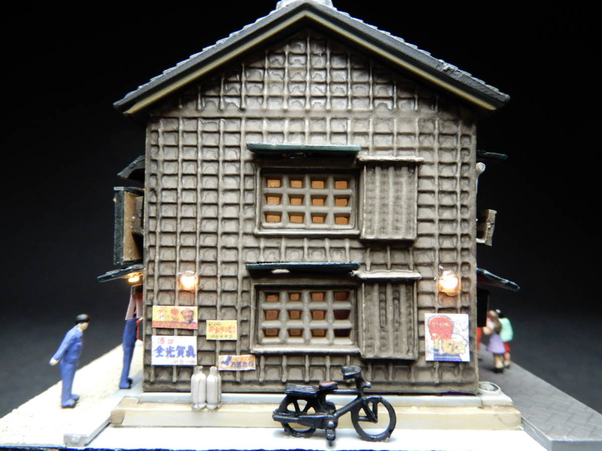 1/150　miniジオラマ『昭和の情景』　在宅妄想「遊んでから飲むか飲んでから遊ぶか？」　★LED電飾/ケース付_7