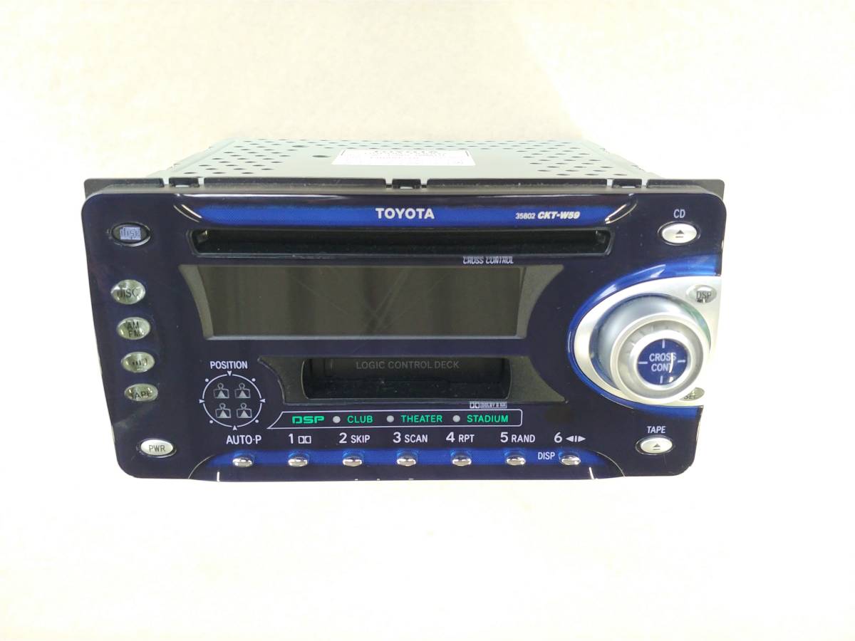 トヨタ純正　ワイド２ＤＩＮ　ＣＤ／カセットデッキ　ＣＫＴ－Ｗ５９　08600-00007_2