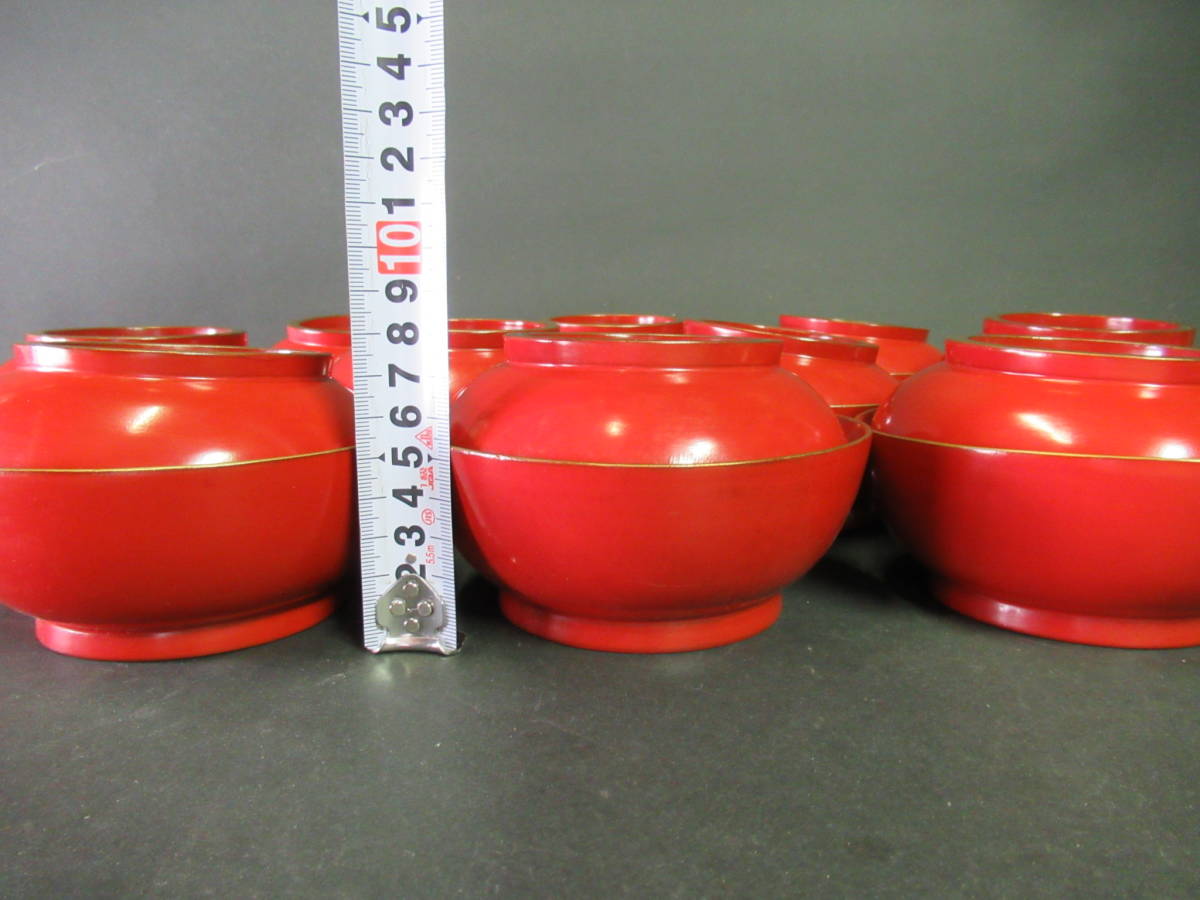 漆器 吸物椀 輪島塗 木製 ○c172○輪島塗沈金菓子椀8客⁄花