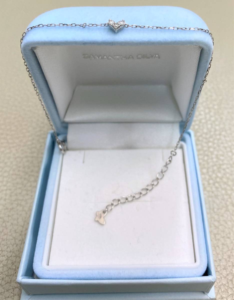 サマンサティアラ k10WG ダイヤ ブレスレット 美品】 SAMANTHA SILVA ブレスレット k10wg ダイヤ 0.05ct シンプル