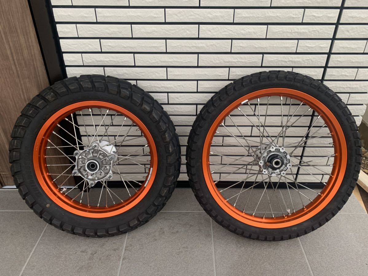 セロー 前後タイヤセット バリ山 バリ山 ヤマハ トリッカー 純正 