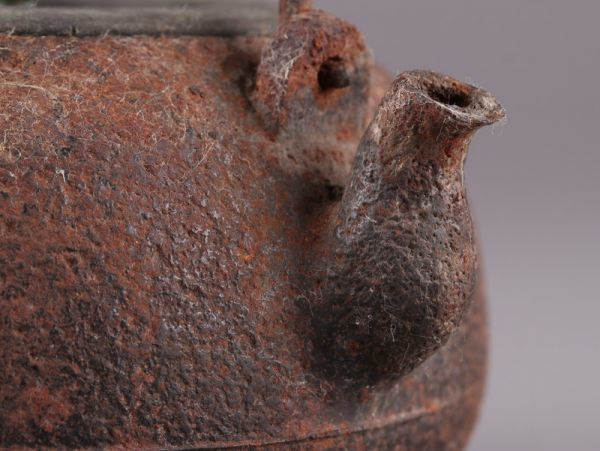 煎茶道具 龍文堂造 名人 大国寿郎 大國造 時代鉄瓶 胴在印 銅製