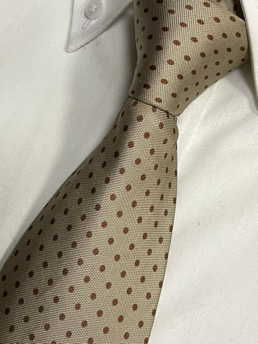 ブリオーニ ネクタイ シルク ブランド ドット Brioni イタリア製 ハンドメイド 総柄 ドット柄 パネル柄 シルク100 美品 リーフ柄 ジェネレス 黒