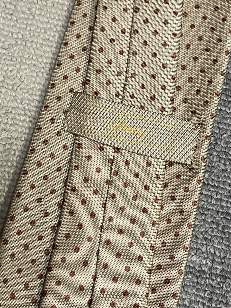 ブリオーニ ネクタイ シルク ブランド ドット Brioni イタリア製 ハンドメイド 総柄 ドット柄 パネル柄 シルク100 美品 リーフ柄 ジェネレス 黒