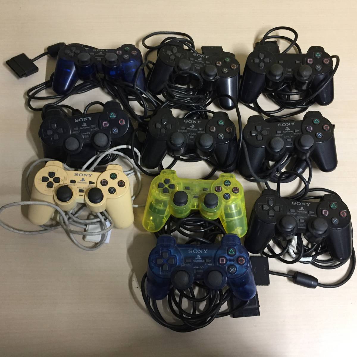 ●PS2 コントローラー 互換品 純正品 43点 まとめ売りセット [DUALSHOCK2 SONY SCPH-10010 HORI Fujiwork GAMETECH CYBER ANS-GE010]