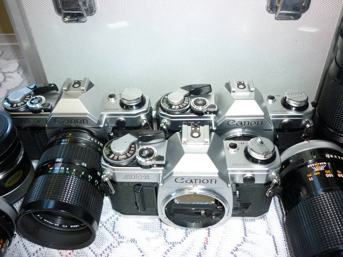AE-1 Canon FD 50mm キャノンAE-1（フィルムカメラ）、レンズ3個 工場