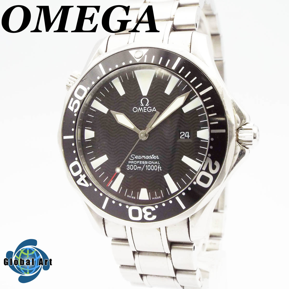 あ08293/OMEGA オメガ/Seamaster シーマスター/プロフェッショナル/クオーツ/メンズ腕時計/デイト/300M/純正ベルト/スイス製/2264.50