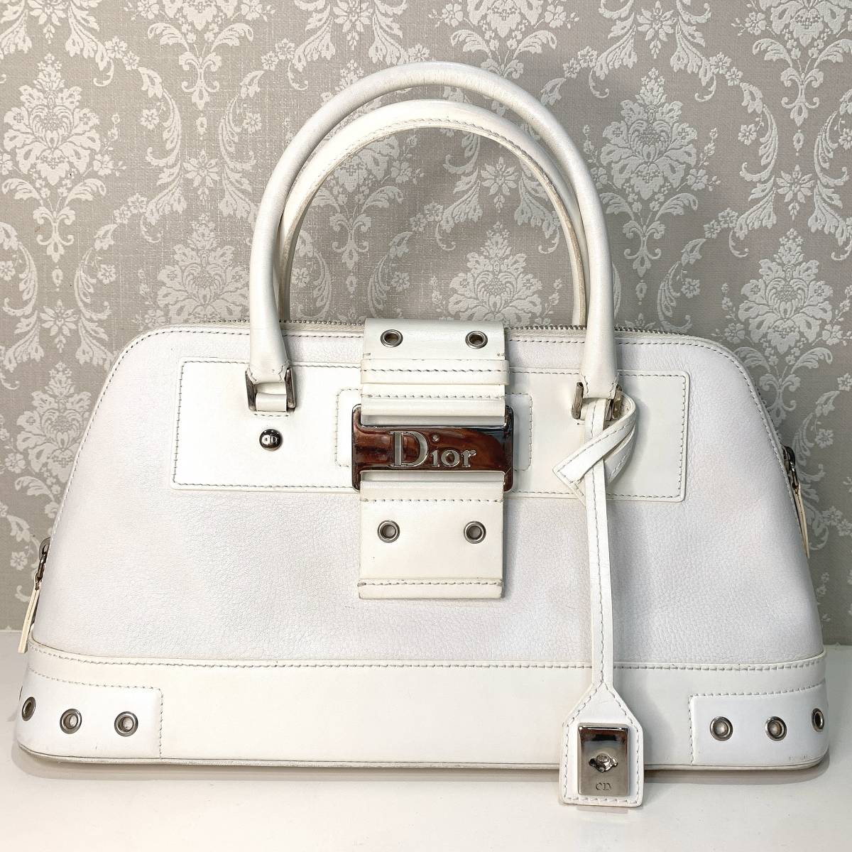 クリスチャンディオール/Christian Dior /ハンドバッグ/レディース/牛革/ホワイト/バッグ/ディオール