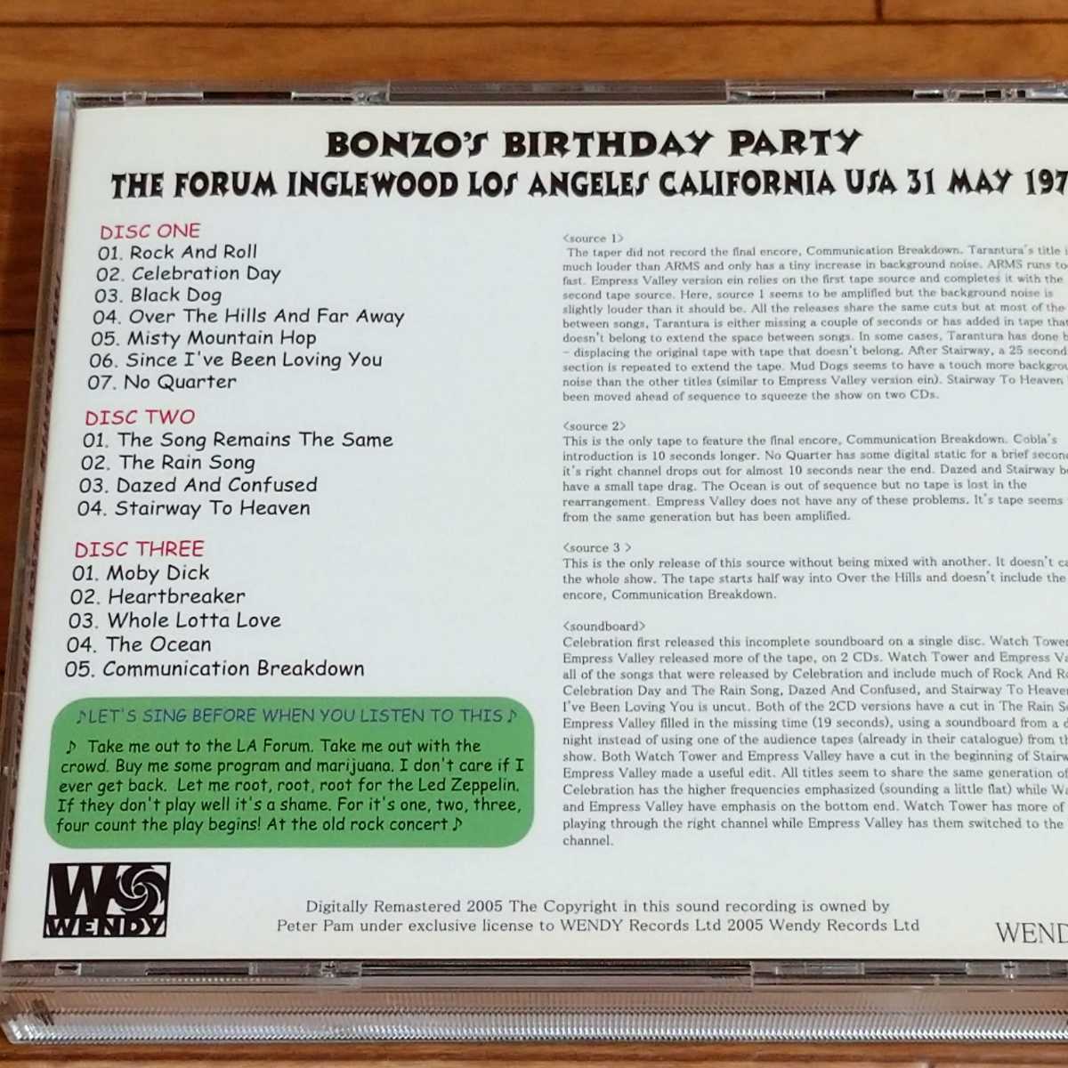 Led Birthday Bonzo's Party LED Zeppelin BIRTHDAY PARTY BONZO'S
