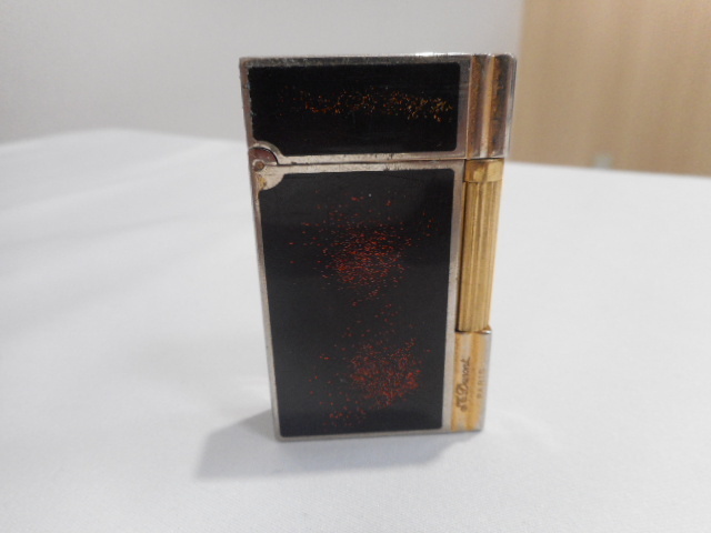 デュポン ゴールド ガスライター ライン2 Dupont 着火未確認 ブラック