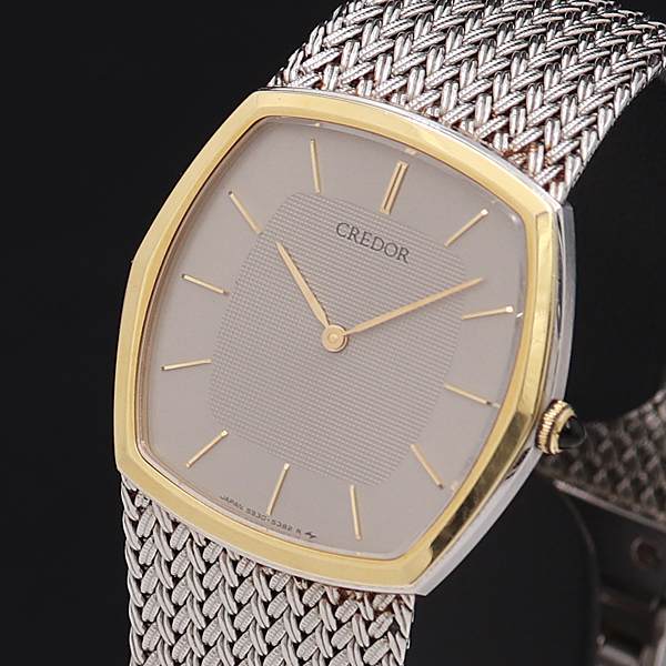1円◇稼働◇良品セイコー&frasl;SEIKO5930-5392 クレドール 14×SS