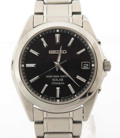 1円スタート SEIKO セイコー SBTM217 スピリット 腕時計 電波 ソーラー チタン メンズ 正規品 稼働品