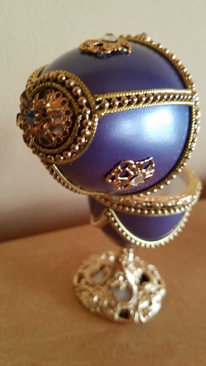 卵 エッグアート オルゴール 小物入れ 宝石箱 未使用品 装飾 美品