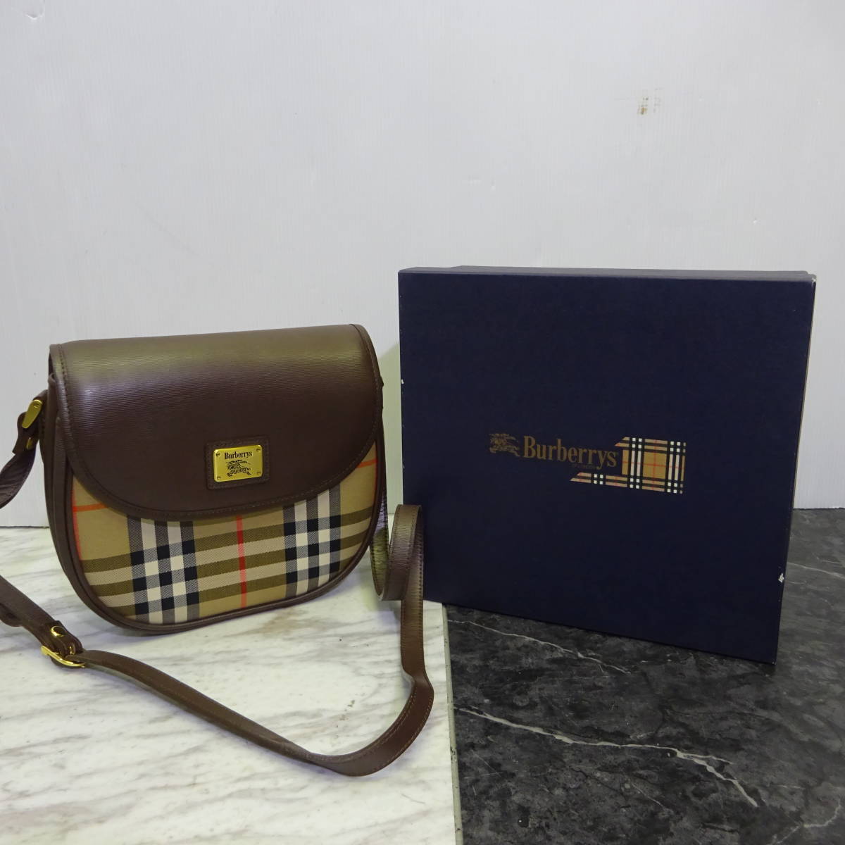 極美品◇BURBERRYS バーバリーズ チェック キャンバス ショルダー