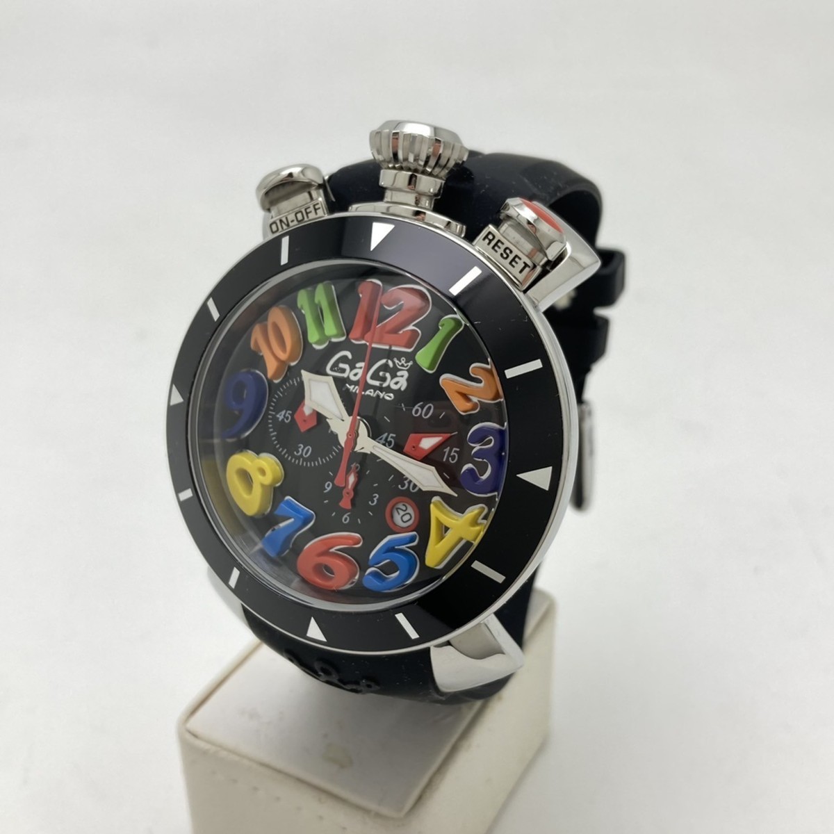 ガガミラノ クロノグラフ 6050 クロノ48mm 黒 メンズ 電池式クォーツ 