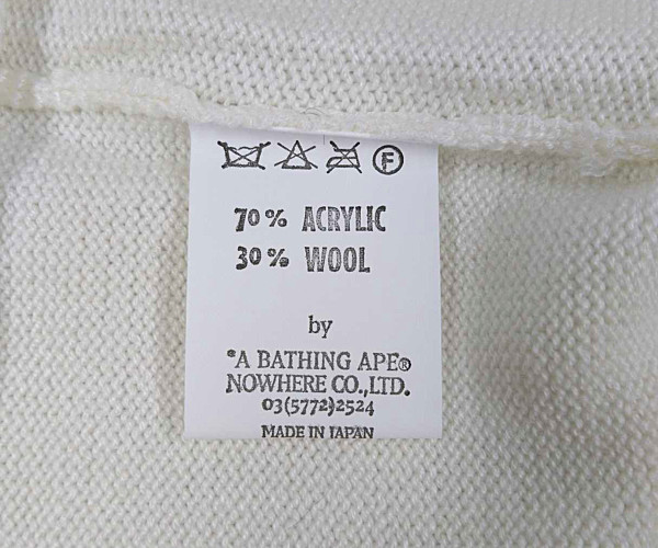 BAPE APE エイプ 初期 マイロ フェイス ニットセーター オフホワイト サイズ XL 正規品 N80/B931 ★ BATHING A APE 初期A BABY 初期タグ&frasl;スウェット&frasl;XL