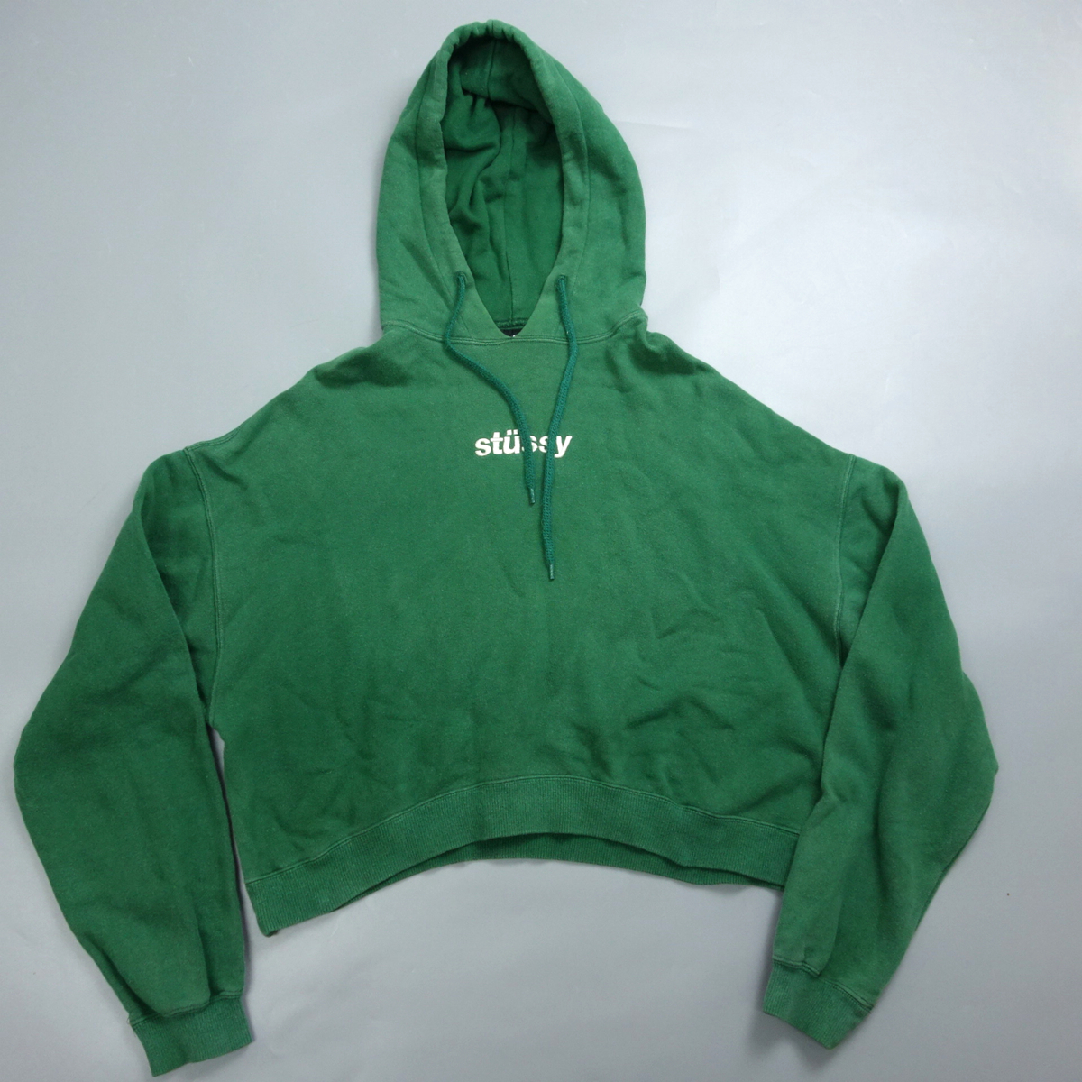 1円 STUSSY ステューシー レディース ショート丈 スウェット パーカー 