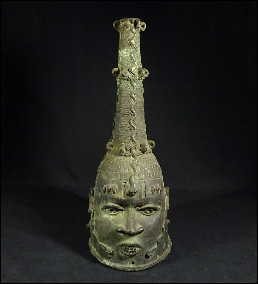 緑屋zs□ 時代物 古銅 民族置物 プリミティブアート 高約49cm アフリカ
