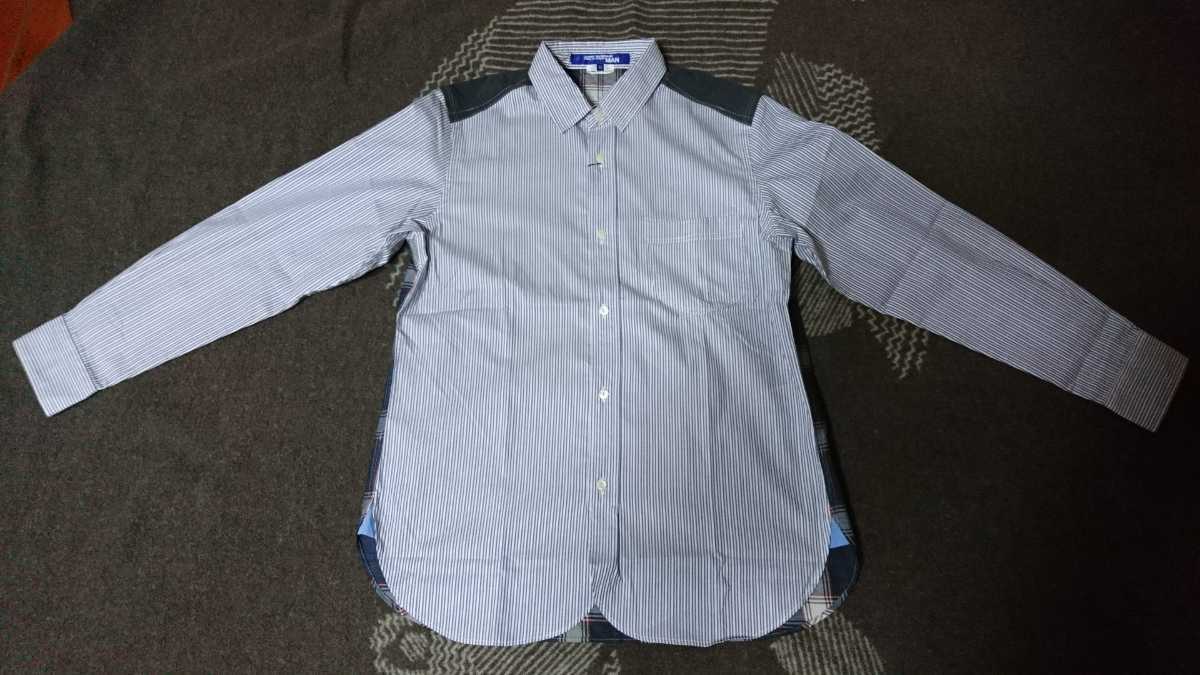 CDG junya watanabe man stripe × tartan check regular collar shirt ジュンヤ マン ギャルソン 新品 未使用 格安 最安値 正規 お洒落