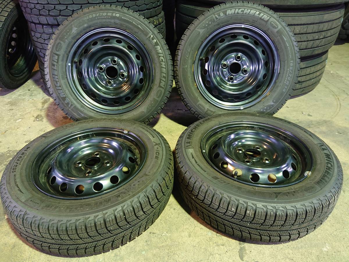 定番，爆買い バリ山 165/70R14 85T MICHELIN X-ICE XI3 スタッドレス トヨタ純正スチールホイール 4H PCD100 J14&times;5J ４本 A180(スタッドレスタイヤ)｜売買されたオークション情報、yahooの商品情報をアーカイブ公開 - 4穴