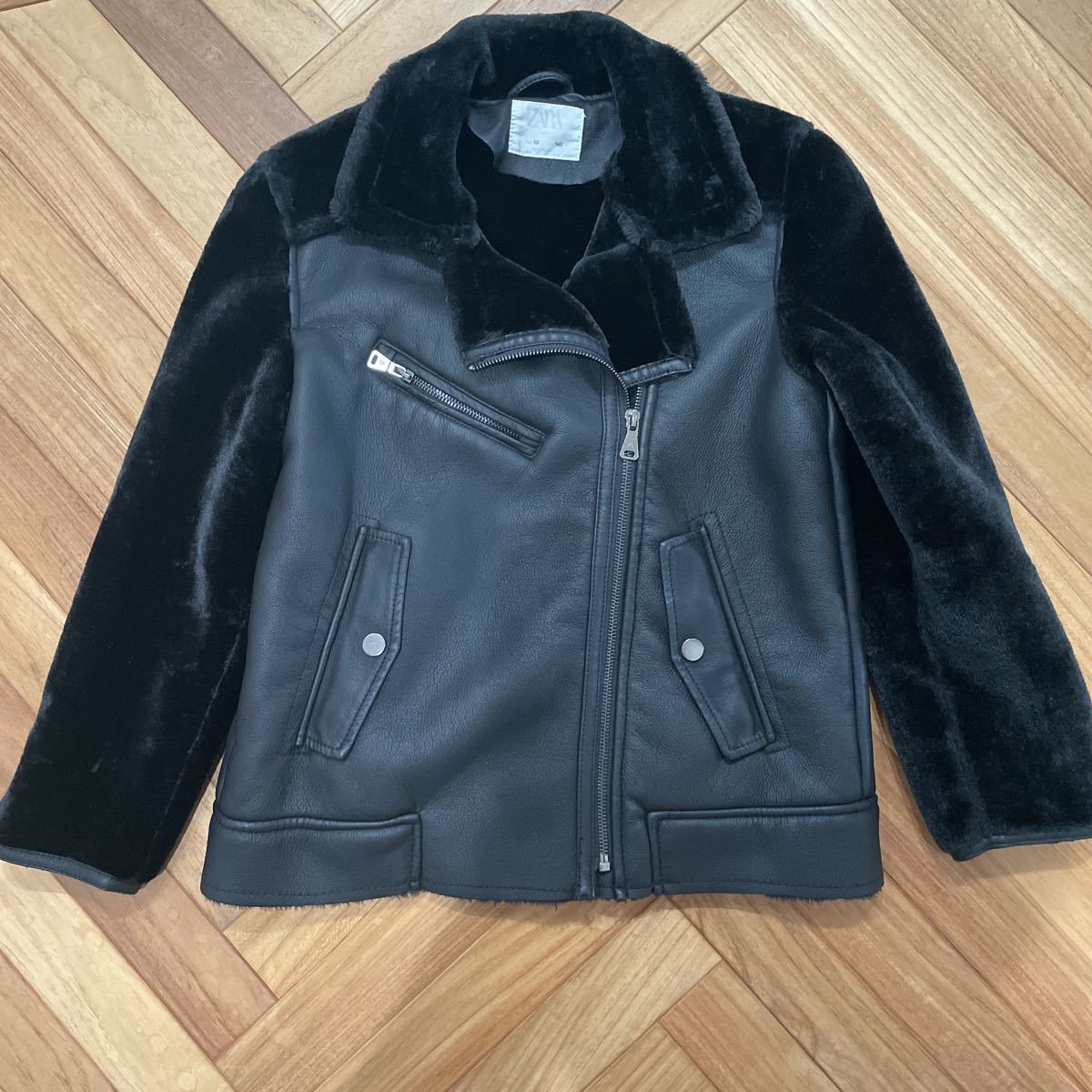 ZARA ボア ライダースジャケット レザージャケット 140 (女の子用 