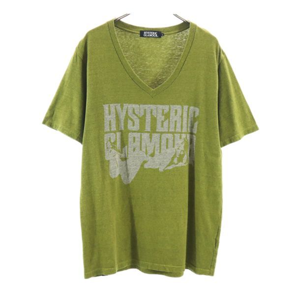 全国無料，豊富な ヒステリックグラマー Vネック ロゴプリント 半袖 Tシャツ L 黄緑 HYSTERIC GLAMOUR メンズ 210705 メール便可(Lサイズ以上)｜売買されたオークション情報、yahooの商品情報をアーカイブ公開 - オーク 男性用