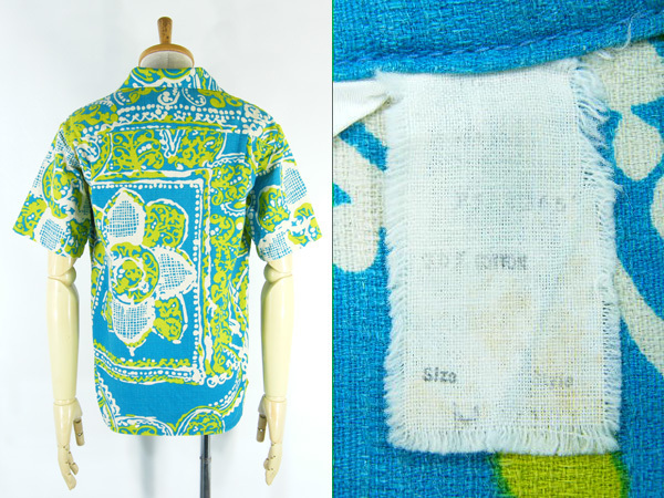 アロハシャツ Malihini 60s ヴィンテージ 60's ハワイ製 50s △ M 開襟