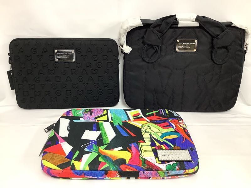 1円~ 未使用 MARC BY MARC JACOBS PCバッグ/PCケース/タブレットケース M6PE023 M0006986 M6PE004 ビビットマルチ ブラック 等 3点セット
