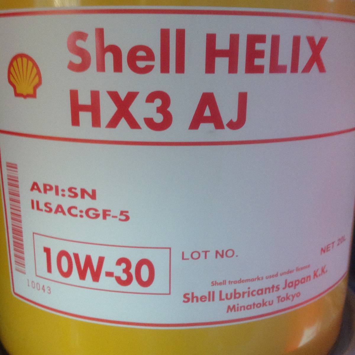 Shell HX3 10W-30 Helix AJ HELIX | シェル ヒリックス 20L 0 20L 