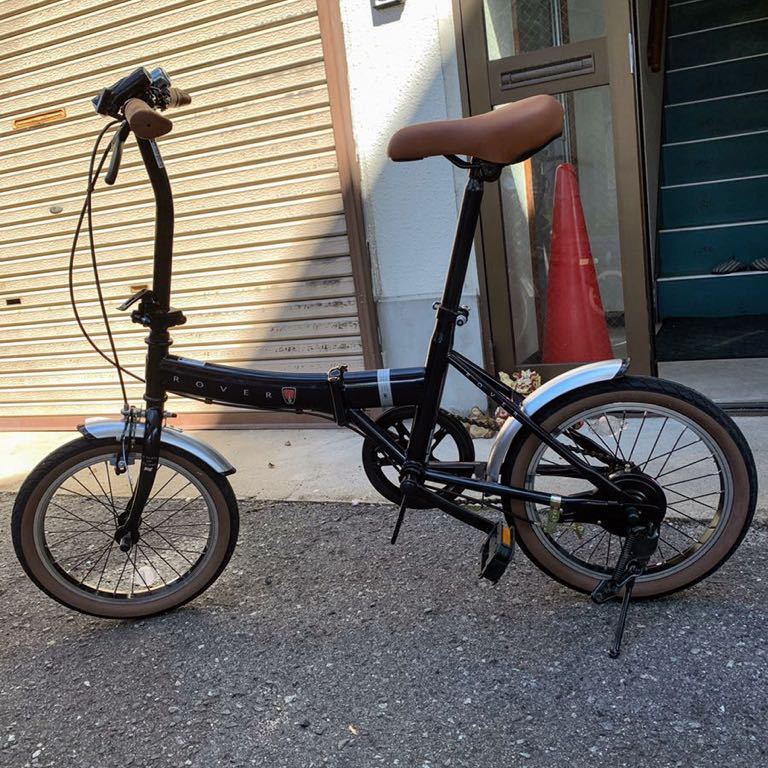 折りたたみ自転車 ミニベロ ROVER 美品 3-10-7□ ローバー/ROVER 折り畳み自転車 20型 外装 ブラック系