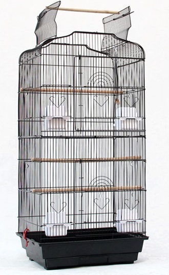 鳥かご バードケージ 天井オープン 大型 鳥小屋 鳥カゴ バード 屋根型 三角 低重心 アンティーク調 専用スタンド付き 天井オープンタイプ スタンド（鳥用品｜ペット・ペットグッズ）の通販 鳥かごの通販 鳥小屋□