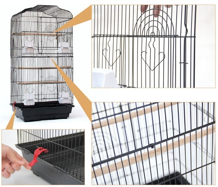 鳥かご バードケージ 天井オープン 大型 鳥小屋 鳥カゴ バード 屋根型 三角 低重心 アンティーク調 専用スタンド付き 天井オープンタイプ スタンド（鳥用品｜ペット・ペットグッズ）の通販 鳥かごの通販 鳥小屋□